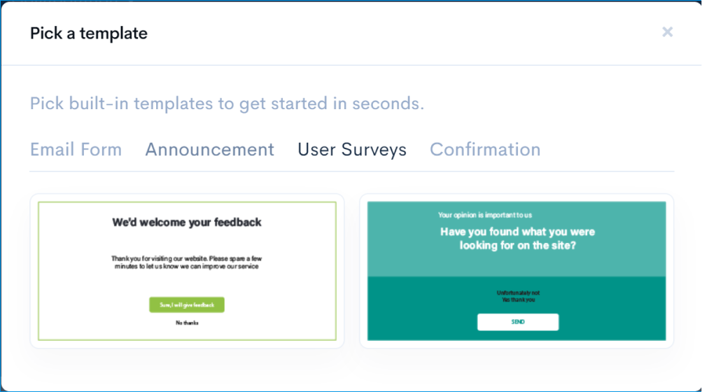 user surveys